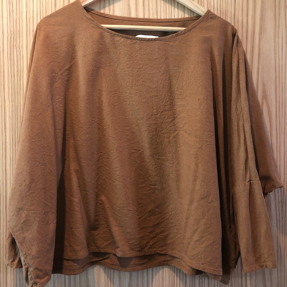 Jamie + the Jones t-top raw silk in umber size s
